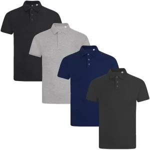 4 Pack Mens Polo Collar Short Sleeve Shirt - Set 1