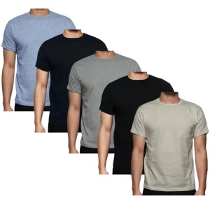 5 Pack Mens Plain Polycotton T-shirt