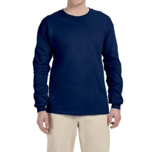 Gildan G240 Men's Ultra Cotton Long-Sleeve T-Shirt - Navy