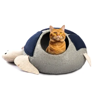 Merino Felted Cat Bed Tortoise : Premium Comfort for Your Feline Pal