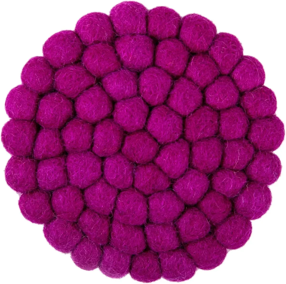 Round Felt Ball Coasters - 100% Merino Wool Table Coasters - Felt Coaster Pads, Absorbent Trivet for Drinks - Heat Resistant, Thick & Durable Hand Felted in Nepal by Woolygon- Multicolor - Set of 5 - Image 4